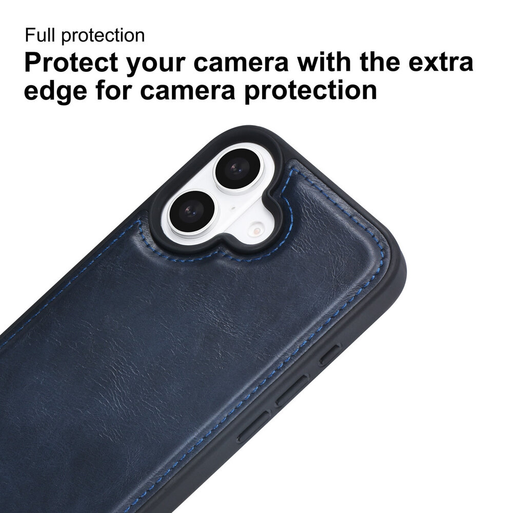 TUNIQ TUNIQ iPhone 16 Backcover hoesje - met afneembare Pasjeshouder - Blauw TUNIQ TUNIQ iPhone 16 Backcover hoesje - met afneembare Pasjeshouder - Blauw
