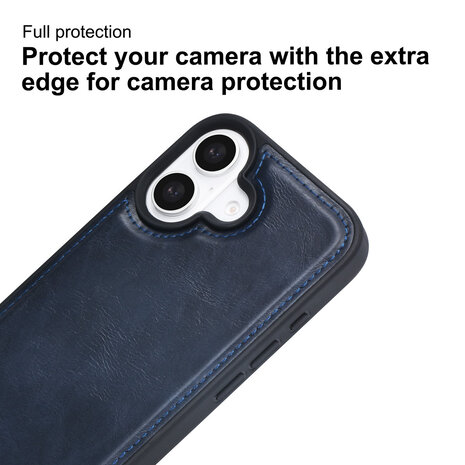 TUNIQ TUNIQ iPhone 16 Back cover case - with removable card holder - Blue TUNIQ TUNIQ iPhone 16 Back cover case - with removable card holder - Blue