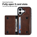 TUNIQ TUNIQ iPhone 16 Back cover coque - avec porte-carte amovible - Marron