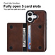 TUNIQ TUNIQ iPhone 16 Backcover hoesje - met afneembare Pasjeshouder - Bruin TUNIQ TUNIQ iPhone 16 Backcover hoesje - met afneembare Pasjeshouder - Bruin
