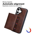 TUNIQ TUNIQ iPhone 16 Back cover coque - avec porte-carte amovible - Marron