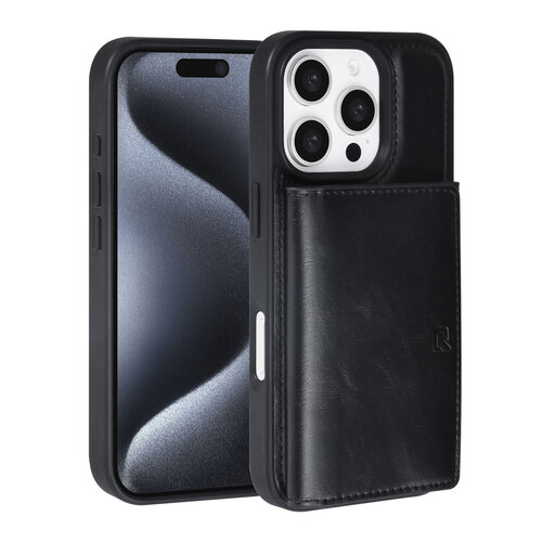 TUNIQ TUNIQ iPhone 16 Pro Backcover hoesje - met afneembare Pasjeshouder - Zwart
