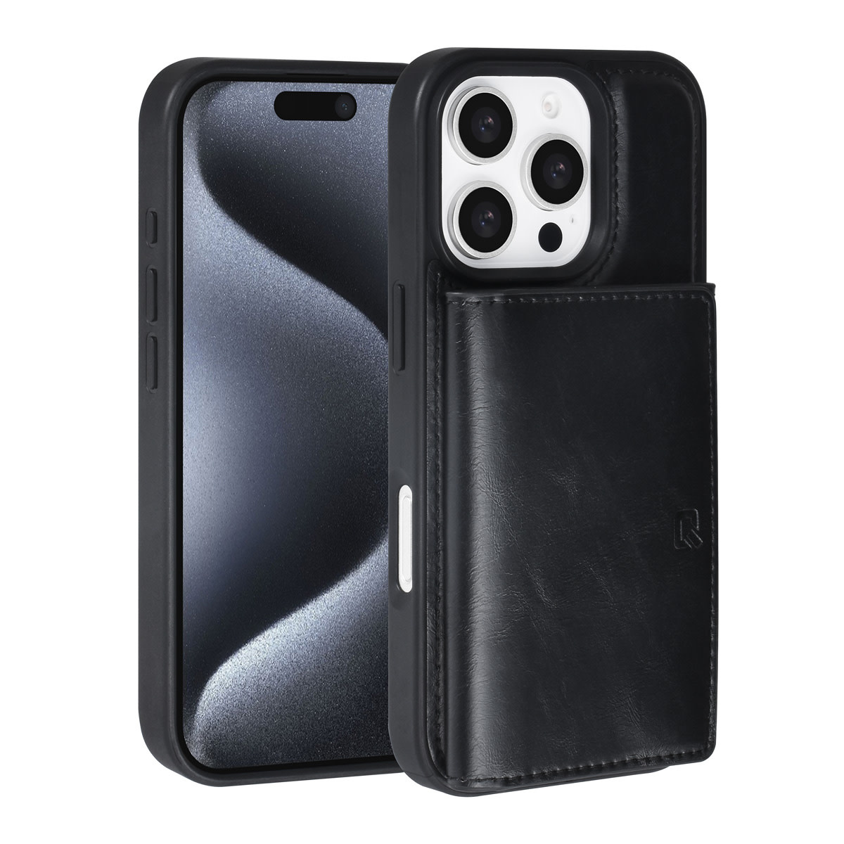 TUNIQ TUNIQ iPhone 16 Pro Backcover hoesje - met afneembare Pasjeshouder - Zwart