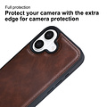 TUNIQ TUNIQ iPhone 16 Back-Cover hul - mit abnehmbarem Kartenhalter - Braun