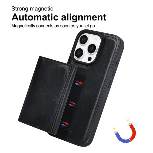 TUNIQ TUNIQ iPhone 16 Pro Back cover case - with removable card holder - Black