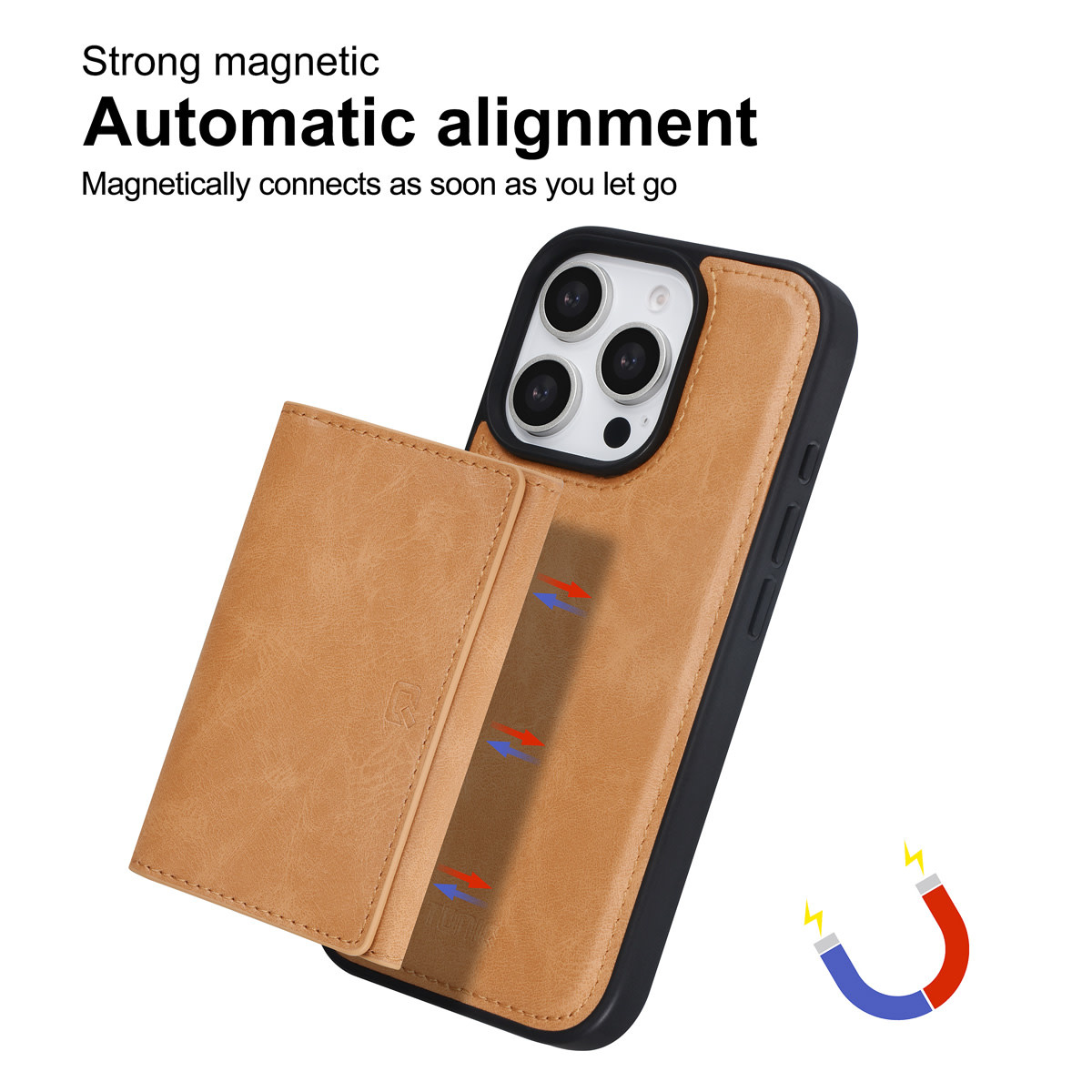TUNIQ TUNIQ iPhone 16 Pro Backcover hoesje - met afneembare Pasjeshouder - Goud, foto 2 van 6