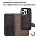 TUNIQ TUNIQ iPhone 16 Pro Book type case - Card holder for 3 cards - with removable magnetic cover - Brown TUNIQ TUNIQ iPhone 16 Pro Book type case - Card holder for 3 cards - with removable magnetic cover - Brown