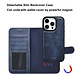 TUNIQ TUNIQ iPhone 16 Pro Book type case - Card holder for 3 cards - with removable magnetic cover - Blue TUNIQ TUNIQ iPhone 16 Pro Book type case - Card holder for 3 cards - with removable magnetic cover - Blue
