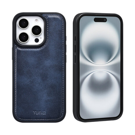 TUNIQ TUNIQ iPhone 16 Pro Book-Case hul - Kartenhalter für 3 Karten - mit Abnehmbarer magnetische Hülle - Blau TUNIQ TUNIQ iPhone 16 Pro Book-Case hul - Kartenhalter für 3 Karten - mit Abnehmbarer magnetische Hülle - Blau