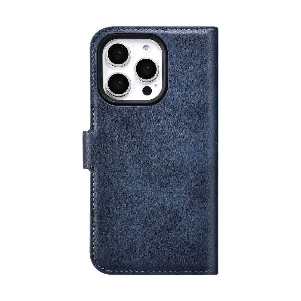 TUNIQ TUNIQ iPhone 16 Pro Book-Case hul - Kartenhalter für 3 Karten - mit Abnehmbarer magnetische Hülle - Blau TUNIQ TUNIQ iPhone 16 Pro Book-Case hul - Kartenhalter für 3 Karten - mit Abnehmbarer magnetische Hülle - Blau