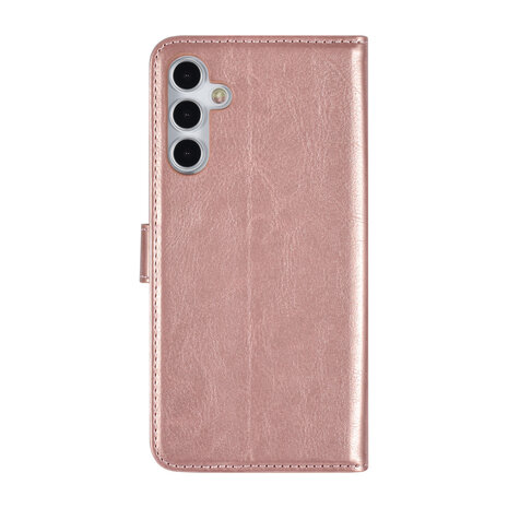 TUNIQ TUNIQ Galaxy A15 5G Book-Case hul - Kartenhalter für 3 Karten - Magnetverschluss - Aufhänger - Rose Gold TUNIQ TUNIQ Galaxy A15 5G Book-Case hul - Kartenhalter für 3 Karten - Magnetverschluss - Aufhänger - Rose Gold