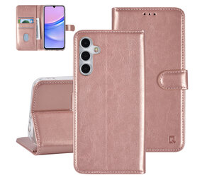 TUNIQ TUNIQ Galaxy A15 5G Book-Case hul - Kartenhalter für 3 Karten - Magnetverschluss - Aufhänger - Rose Gold TUNIQ TUNIQ Galaxy A15 5G Book-Case hul - Kartenhalter für 3 Karten - Magnetverschluss - Aufhänger - Rose Gold