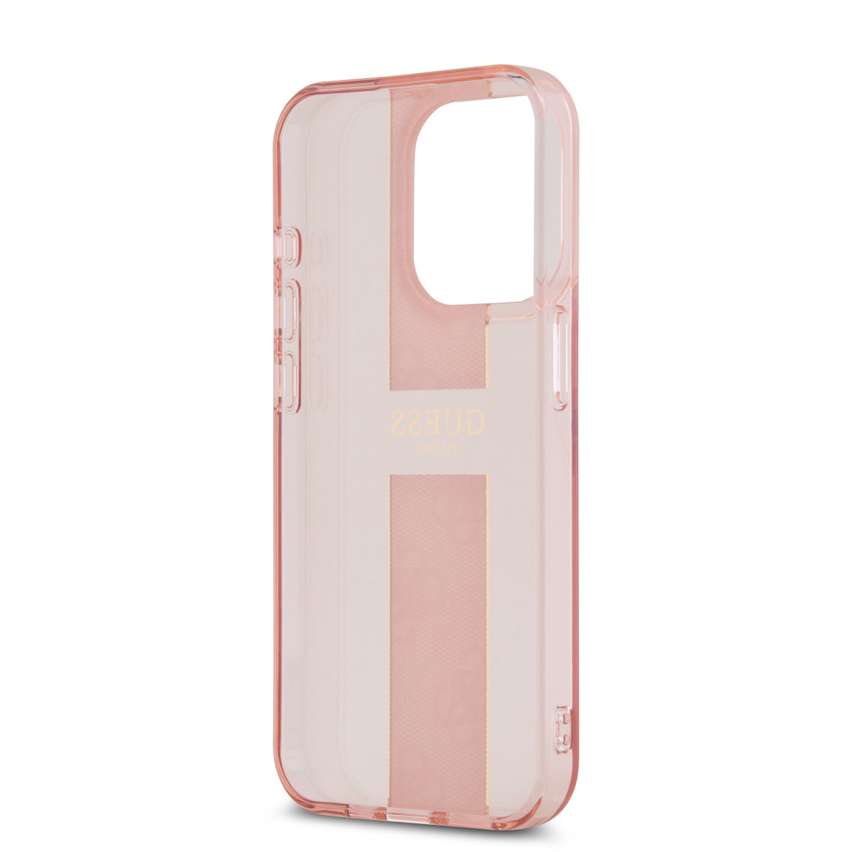 Guess Guess iPhone 16 Pro Max Backcover hoesje - IML 4G Stripe - Roze, foto 6 van 6