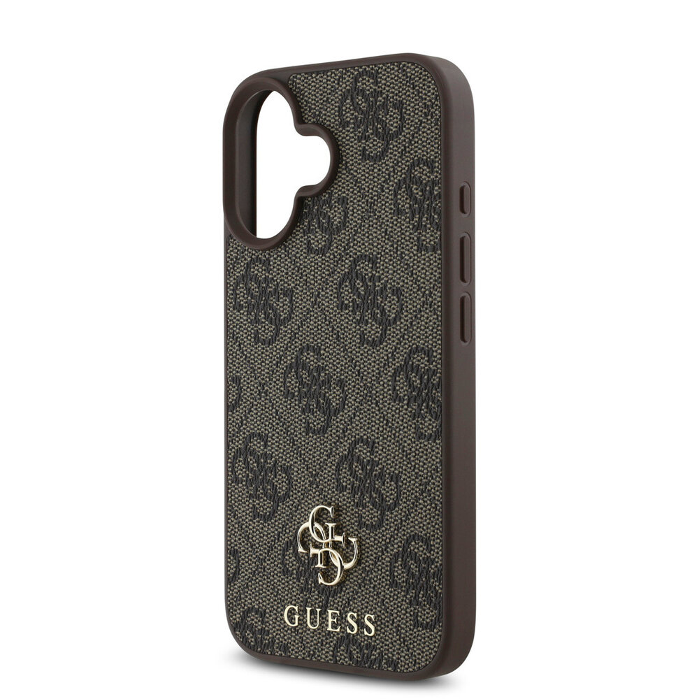 Guess Guess iPhone 16 Back cover coque Magsafe PU 4G - Marron Guess Guess iPhone 16 Back cover coque Magsafe PU 4G - Marron