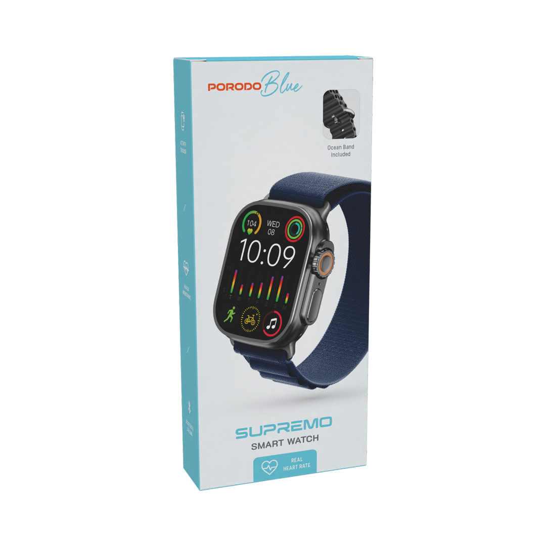 Porodo Blue Supremo Smart Watch - Blue, foto 6 van 6