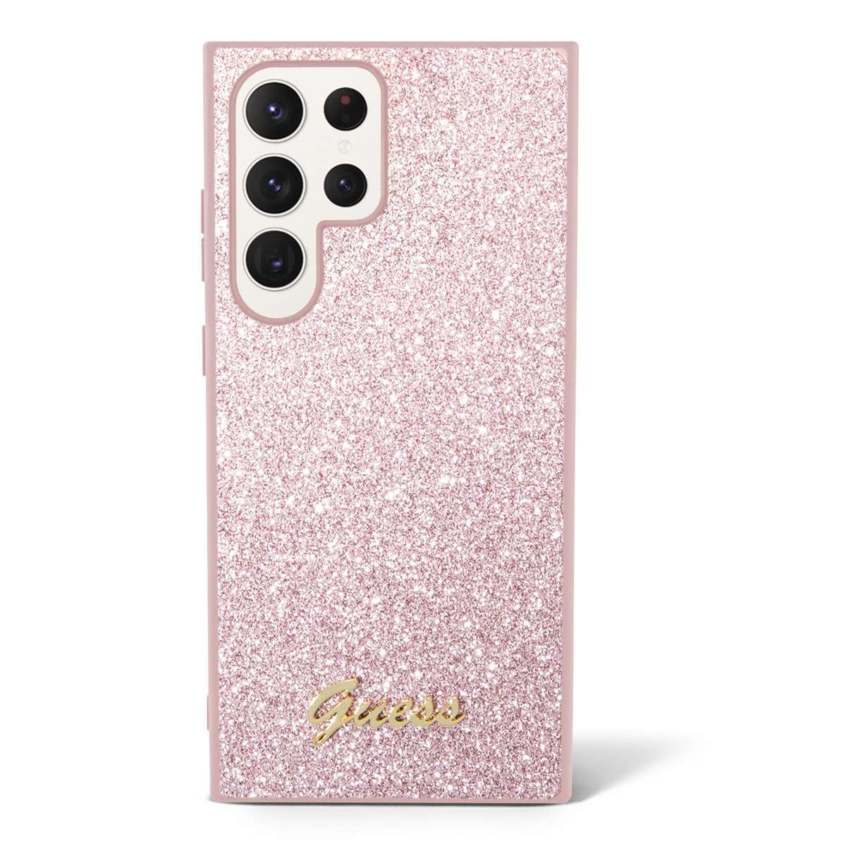 Guess Guess Galaxy S24 Ultra Backcover hoesje - Glitter Script - Roze, foto 2 van 4
