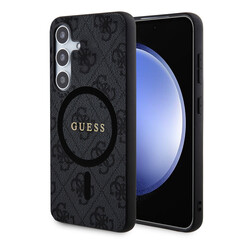 Guess Galaxy S24 Backcover hoesje - Magsafe - 4G Collection - Zwart
