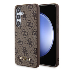 Guess Galaxy S24 Backcover Case - 4G Metal Gold Logo - Brown