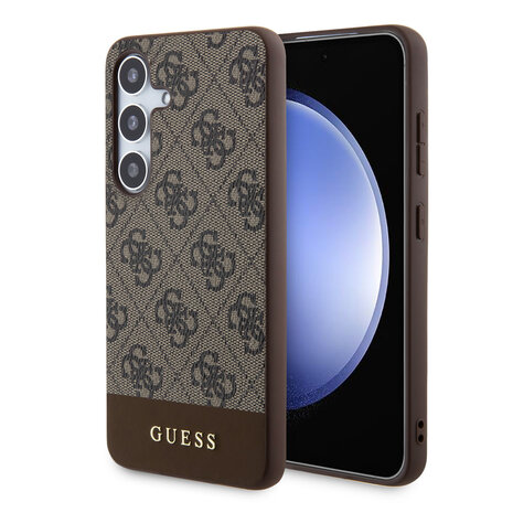 Guess Guess Galaxy S24 Plus Back cover coque - 4G Bottom Stripe - Marron Guess Guess Galaxy S24 Plus Back cover coque - 4G Bottom Stripe - Marron