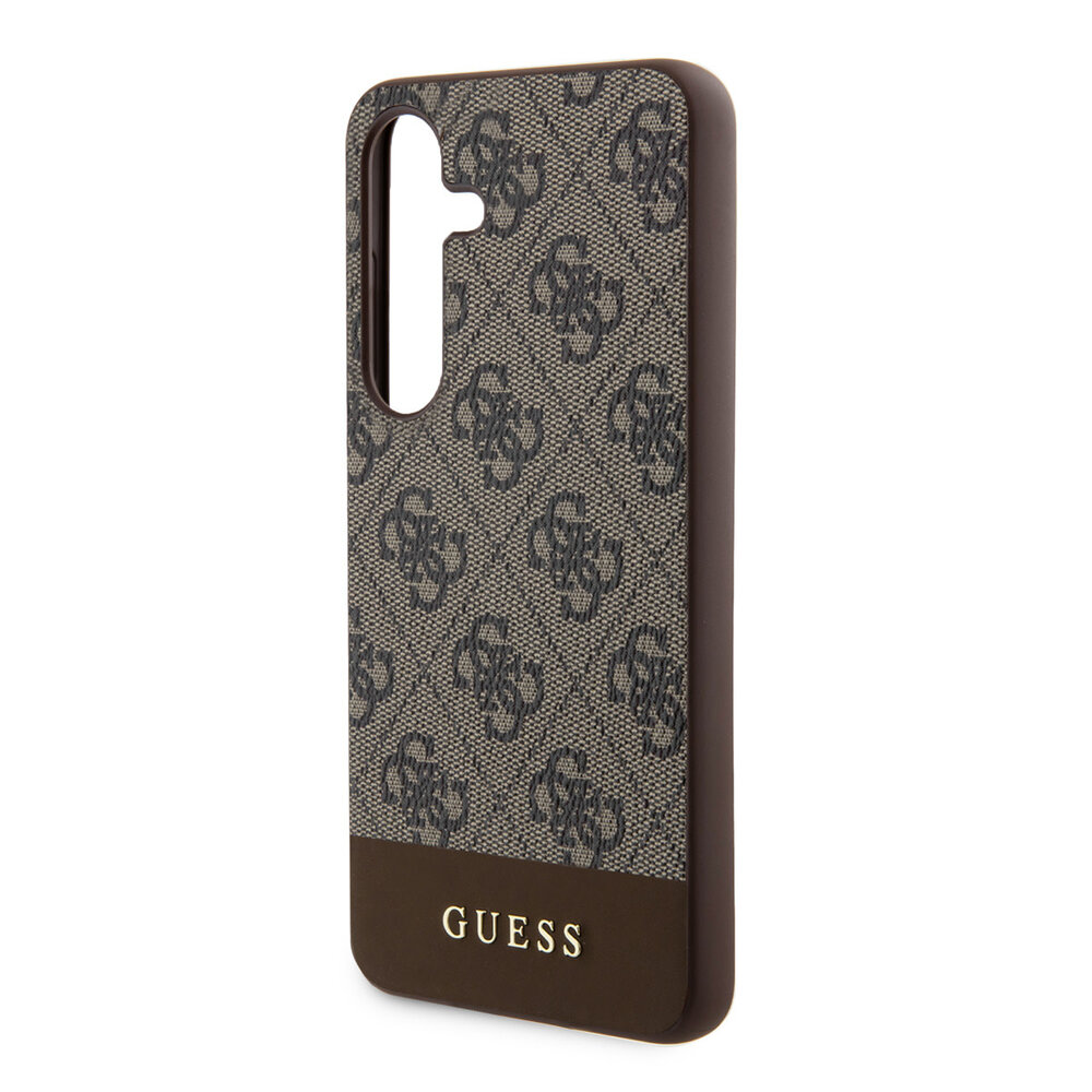 Guess Guess Galaxy S24 Plus Backcover hoesje - 4G Bottom Stripe - Bruin Guess Guess Galaxy S24 Plus Backcover hoesje - 4G Bottom Stripe - Bruin
