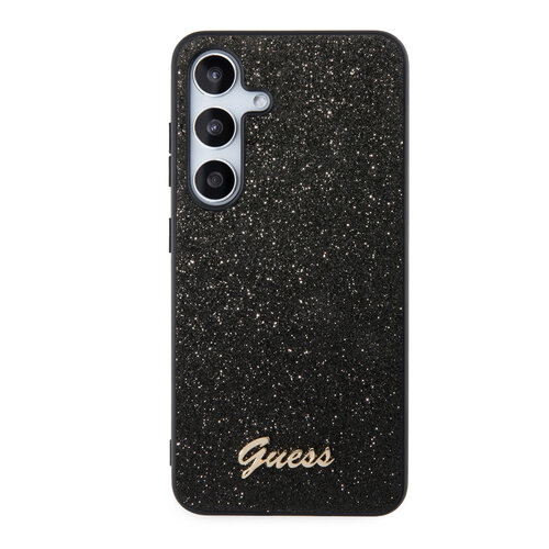 Guess Guess Galaxy S24 Back-Cover hul - Glitter Script - Schwarz