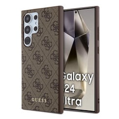 Guess Galaxy S24 Ultra Back cover case - 4G Metal Gold Logo - Brown