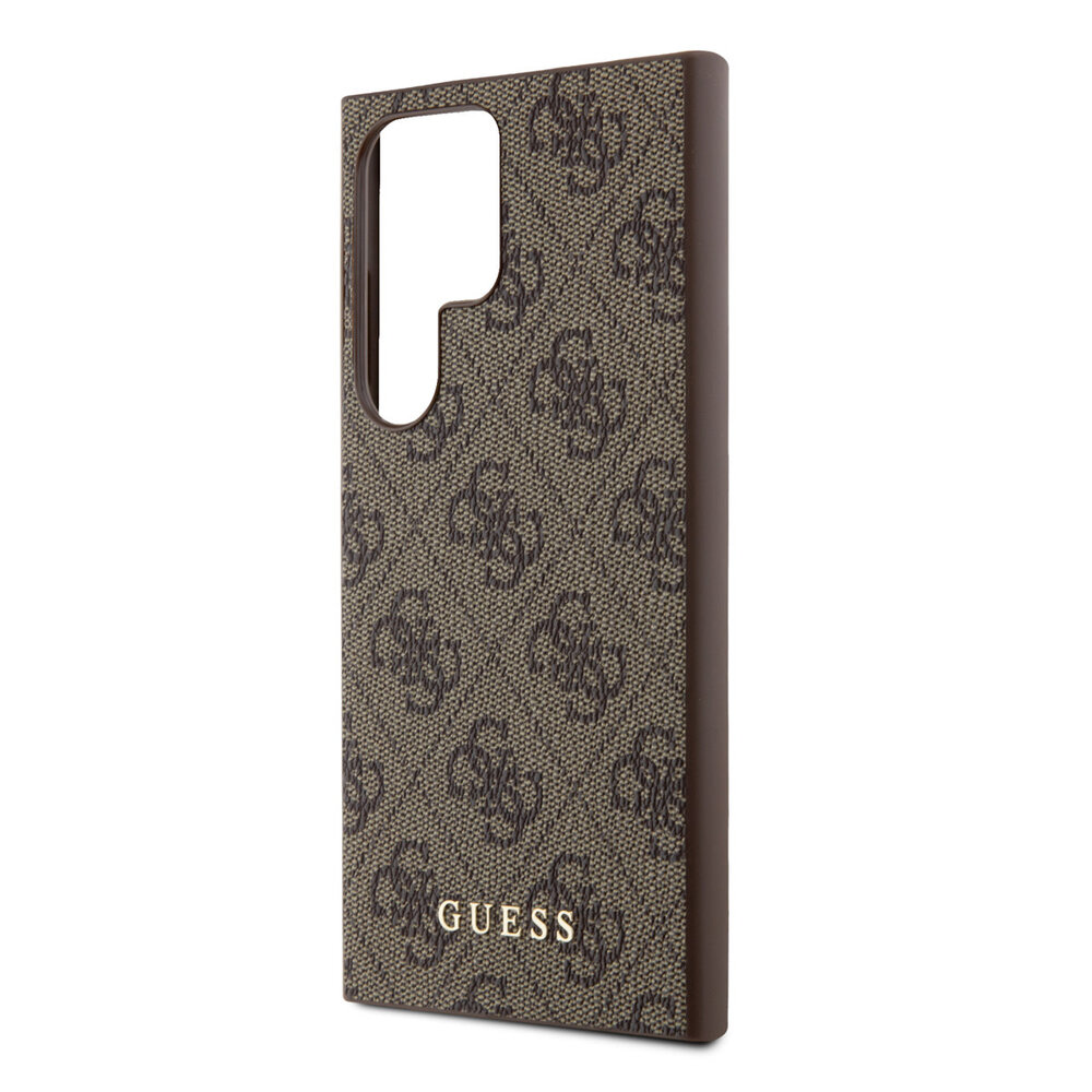 Guess Guess Galaxy S24 Ultra Back-Cover hul - 4G Metal Gold Logo - Braun Guess Guess Galaxy S24 Ultra Back-Cover hul - 4G Metal Gold Logo - Braun