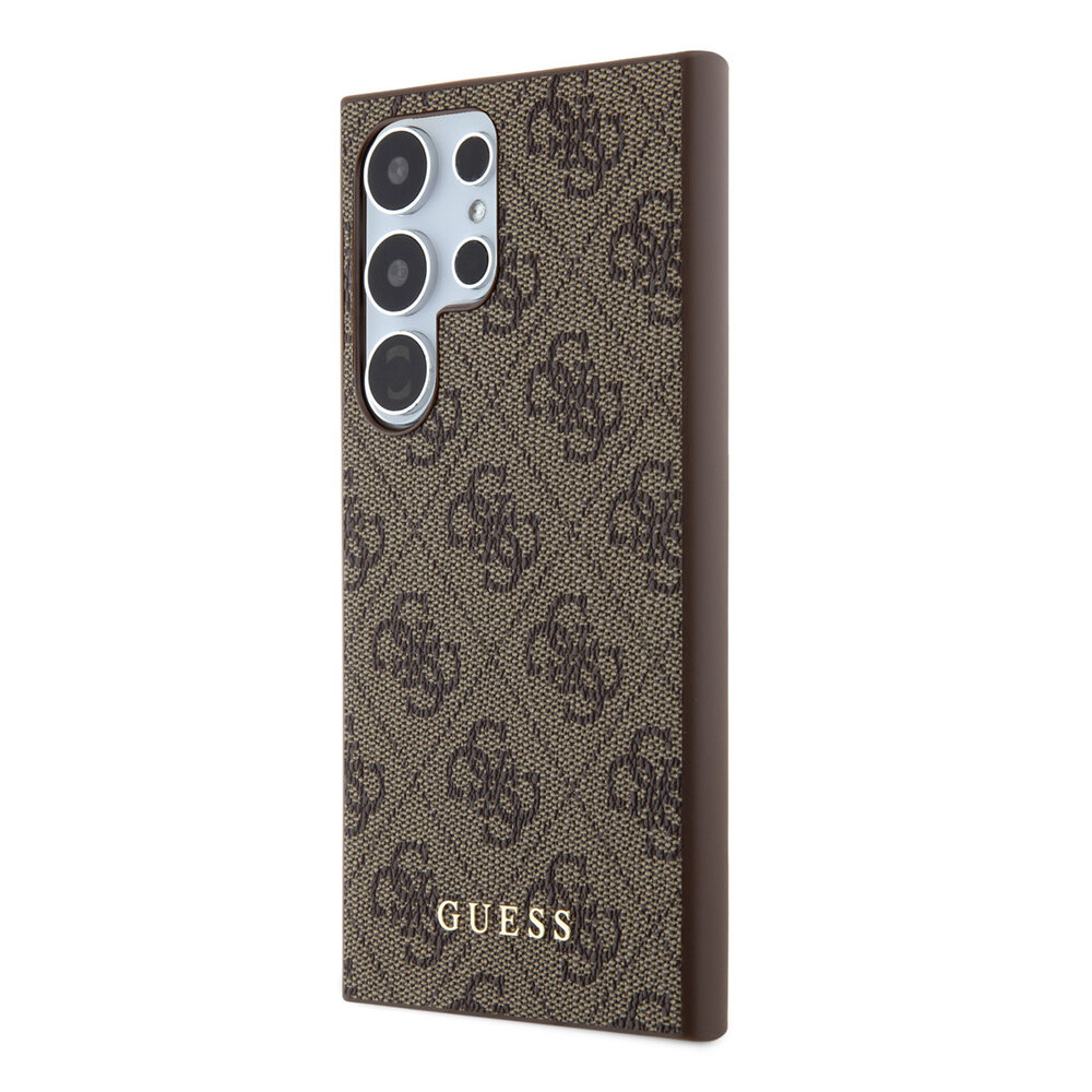 Guess Guess Galaxy S24 Ultra Back-Cover hul - 4G Metal Gold Logo - Braun Guess Guess Galaxy S24 Ultra Back-Cover hul - 4G Metal Gold Logo - Braun