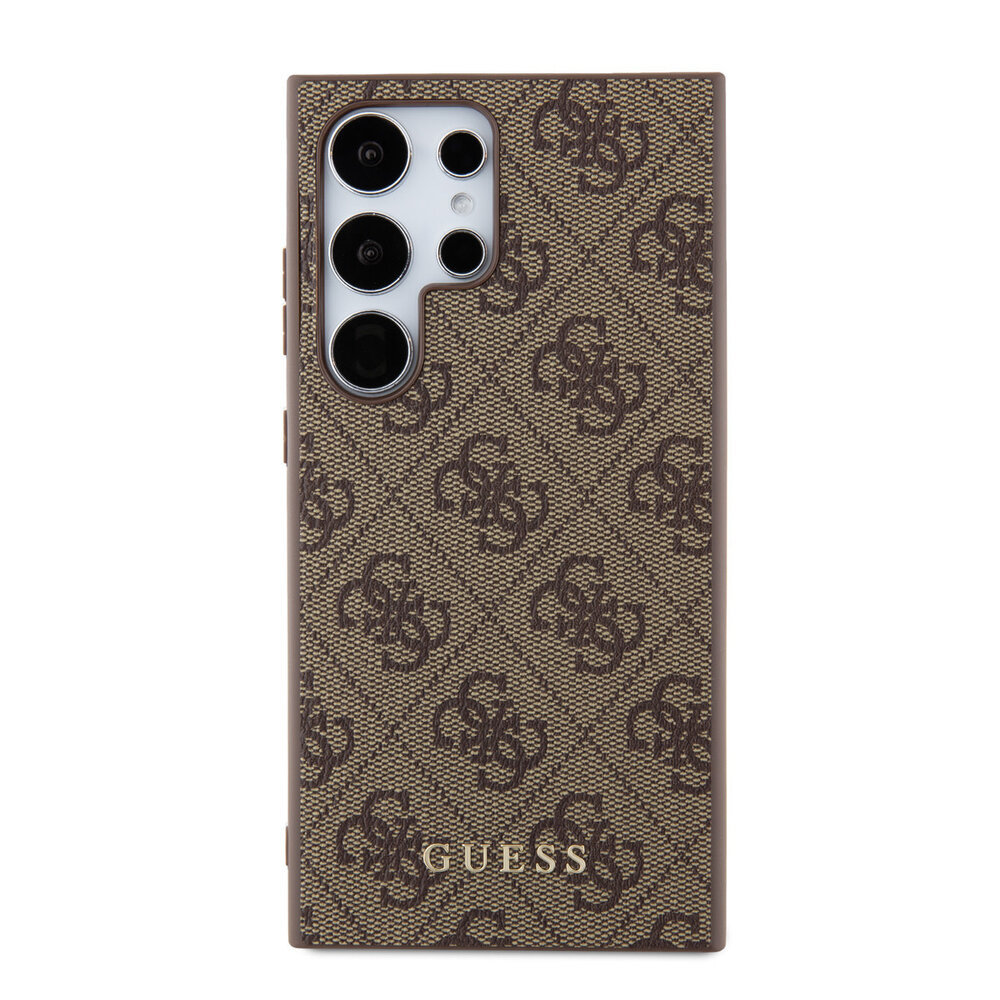 Guess Guess Galaxy S24 Ultra Back-Cover hul - 4G Metal Gold Logo - Braun Guess Guess Galaxy S24 Ultra Back-Cover hul - 4G Metal Gold Logo - Braun