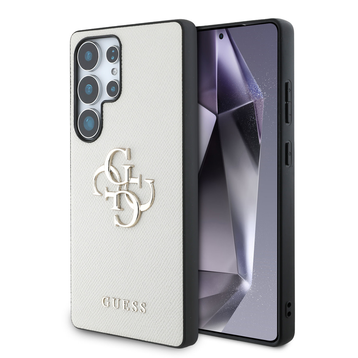 Guess Guess Galaxy S25 Ultra Backcover hoesje - Grained - Big 4G Logo - Beige