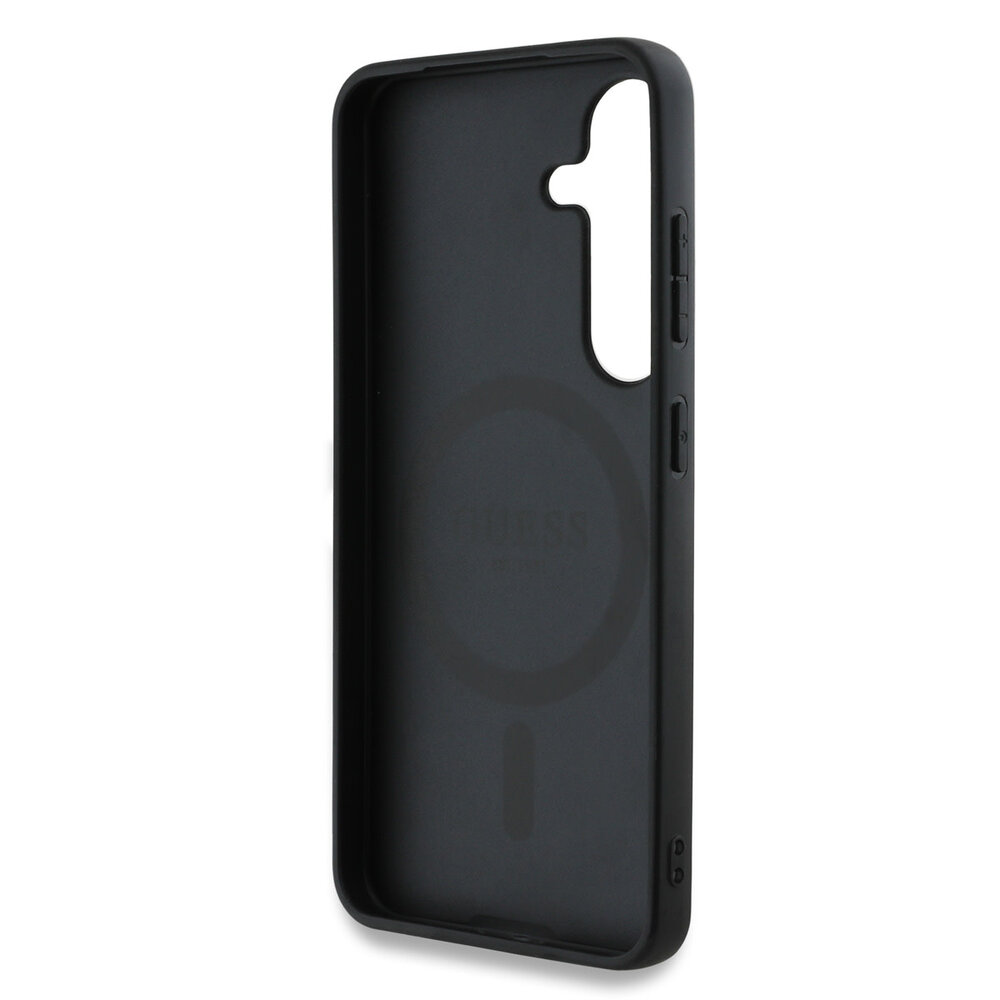 Guess Guess Galaxy S25 Back cover coque - Magsafe - Grained Hot Stamp Peony Logo - Noir Guess Guess Galaxy S25 Back cover coque - Magsafe - Grained Hot Stamp Peony Logo - Noir