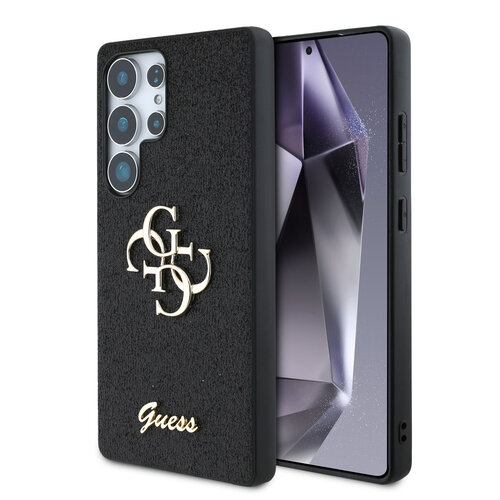Guess Guess Galaxy S25 Ultra Backcover hoesje - Fixed Glitter - Big 4G Metal Logo - Zwart
