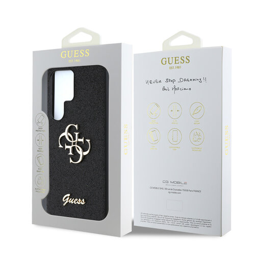 Guess Guess Galaxy S25 Ultra Backcover hoesje - Fixed Glitter - Big 4G Metal Logo - Zwart