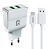 Dual Port 2.1A Travel Charger from TUNIQ - USB Type-C - White (CE) Dual Port 2.1A Travel Charger from TUNIQ - USB Type-C - White (CE)