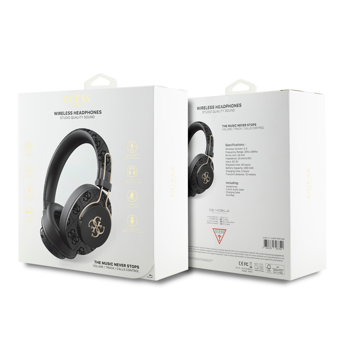 Guess Guess Bluetooth Headphones - ENC - 4G Big Metal Logo - Zwart, foto 5 van 5