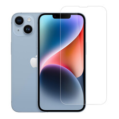box of 10 - TUNIQ iPhone 14 & iPhone 13 & iPhone 16e Screenprotector - Tempered Glass - Transparant