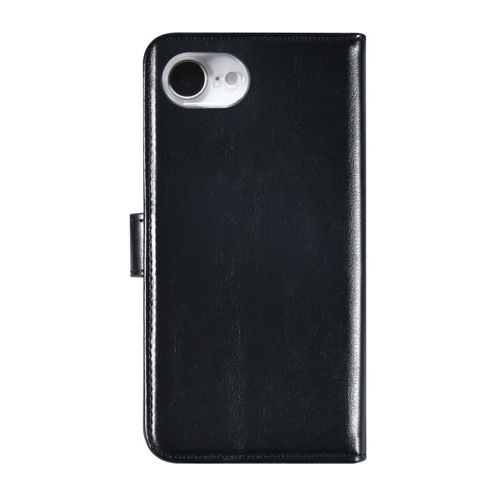 TUNIQ TUNIQ iPhone 16e Book type case - Card holder for 3 cards - Magnetic closure - Hanger - Black TUNIQ TUNIQ iPhone 16e Book type case - Card holder for 3 cards - Magnetic closure - Hanger - Black