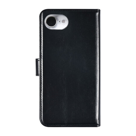 TUNIQ TUNIQ iPhone 16e Book type case - Card holder for 3 cards - Magnetic closure - Hanger - Black TUNIQ TUNIQ iPhone 16e Book type case - Card holder for 3 cards - Magnetic closure - Hanger - Black