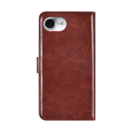 TUNIQ TUNIQ iPhone 16e Book type case - Card holder for 3 cards - Magnetic closure - Hanger - Brown TUNIQ TUNIQ iPhone 16e Book type case - Card holder for 3 cards - Magnetic closure - Hanger - Brown