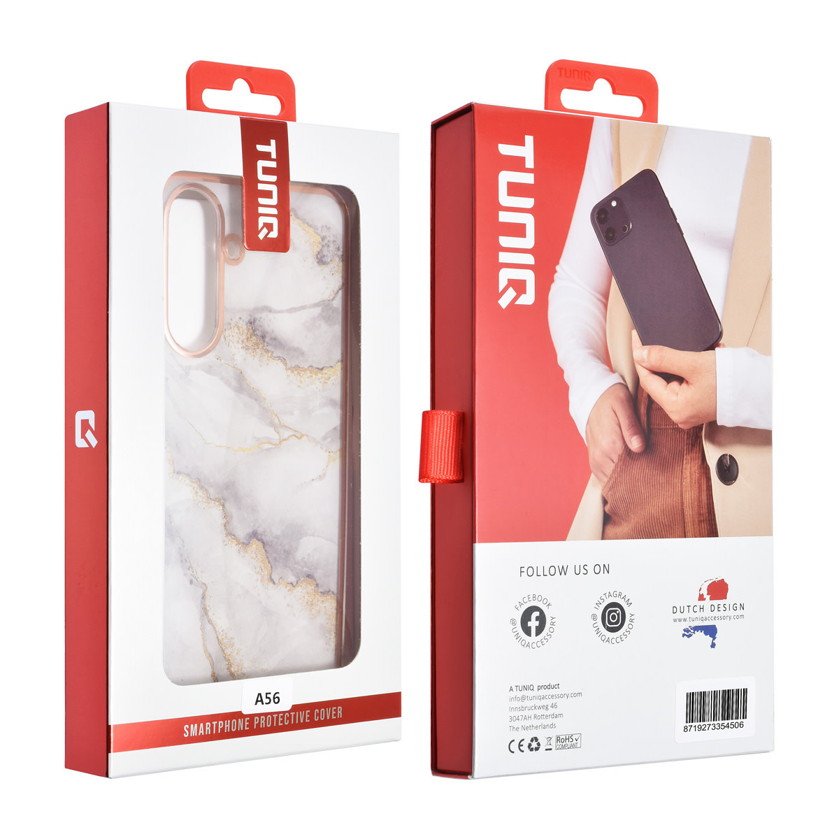 TUNIQ TUNIQ Galaxy A56 Backcover hoesje - Silicone - Marble Grey, foto 3 van 3