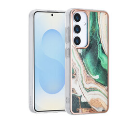TUNIQ TUNIQ Galaxy S25 Backcover hoesje - Silicone - Marble Green