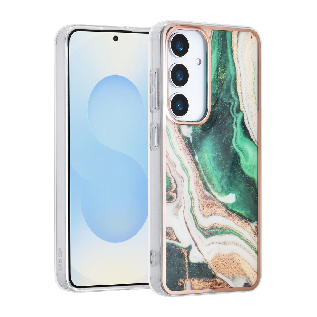 TUNIQ TUNIQ Galaxy S25 Backcover hoesje - Silicone - Marble Green