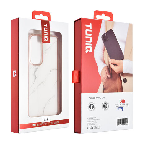 TUNIQ TUNIQ Galaxy S25 Backcover hoesje - Silicone - Marble White