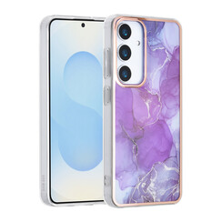 TUNIQ Galaxy S25 Backcover hoesje - Silicone - Marble Purple