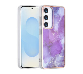 TUNIQ TUNIQ Galaxy S25 Backcover hoesje - Silicone - Marble Purple