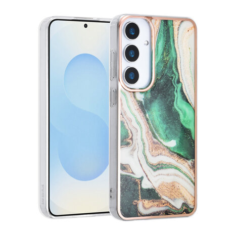 TUNIQ TUNIQ Galaxy S25 Plus Back-Cover hul - Silicone - Marble Green