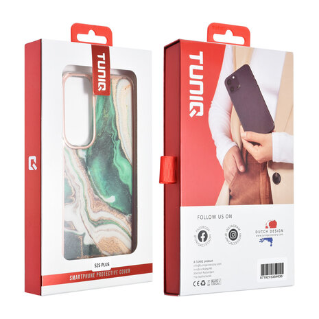 TUNIQ TUNIQ Galaxy S25 Plus Back cover coque - Silicone - Marble Green