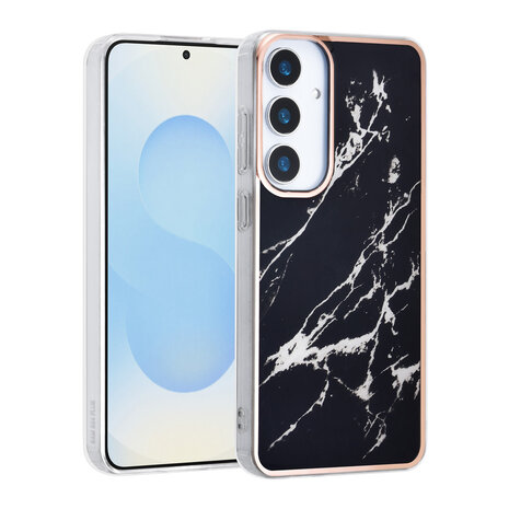 TUNIQ TUNIQ Galaxy S25 Plus Back-Cover hul - Silicone - Marble Black