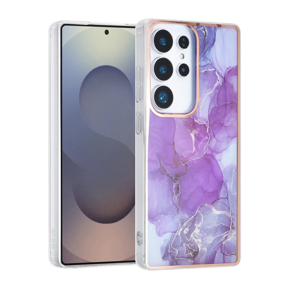 TUNIQ TUNIQ Galaxy S25 Ultra Back cover case - Silicone - Marble Purple TUNIQ TUNIQ Galaxy S25 Ultra Back cover case - Silicone - Marble Purple