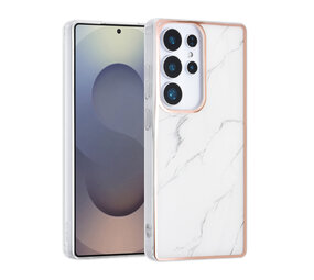 TUNIQ TUNIQ Galaxy S25 Ultra Back cover case - Silicone - Marble White TUNIQ TUNIQ Galaxy S25 Ultra Back cover case - Silicone - Marble White